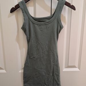 Organic Basics mini body con Dress - Soft Green